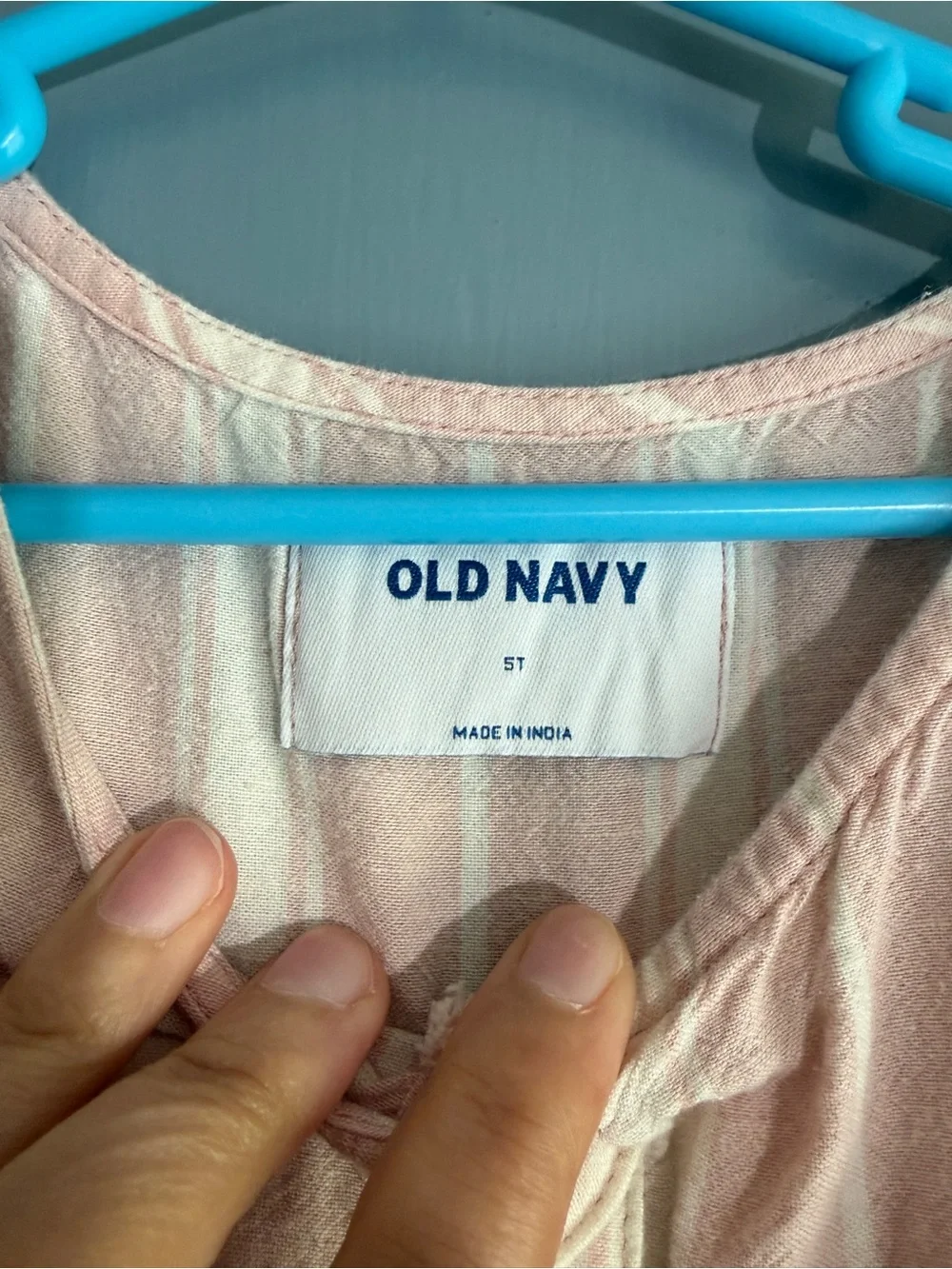 Old Navy Light Pink Striped Button-Front Girls' Casual Dress